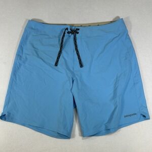 Patagonia Shorts Mens‎ Size 38 Blue Stretch Hydropeak Boardshorts Drawstring 19"